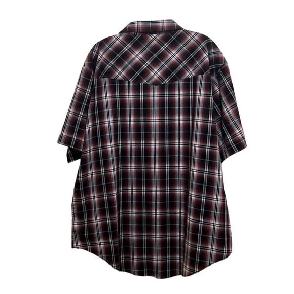 Sly Cattlemen’s snap shirt pockets cottage blend plaid black red gray XXL/2XL - Picture 3 of 4